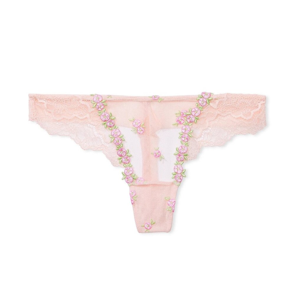 Dream Angels Rosebud Embroidery Thong Panty - NWT - Victoria's Secret